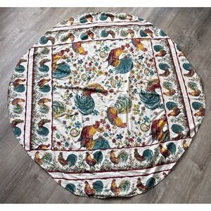 April Cornell Farmhouse Rooster Tablecloth 65x69 Oblong Cotton French Country